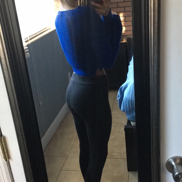 Royal Blue Crop Knit Sweater - Picture 5 of 6